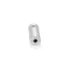 1/2'' Diameter x 1'' Barrel Length, Aluminum Glass Standoff Clear Anodized Finish (Indoor or Outdoor Use) [Required Material Hole Size: 5/16'']