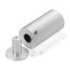 1'' Diameter x 2'' Barrel Length, Aluminum Glass Standoff Clear Anodized Finish (Indoor or Outdoor Use) [Required Material Hole Size: 7/16'']