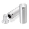 3/4'' Diameter x 2'' Barrel Length, Aluminum Glass Standoff Clear Anodized Finish (Indoor or Outdoor Use) [Required Material Hole Size: 7/16'']