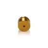 1'' Diameter X 1/2'' Barrel Length, Aluminum Rounded Head Standoffs, Gold Anodized Finish Easy Fasten Standoff (For Inside / Outside use) [Required Material Hole Size: 7/16'']