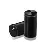 1'' Diameter X 1-3/4 Barrel Length, Aluminum Rounded Head Standoffs, Black Anodized Finish Easy Fasten Standoff (For Inside / Outside use) [Required Material Hole Size: 7/16'']