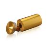 1'' Diameter X 1-3/4 Barrel Length, Aluminum Rounded Head Standoffs, Gold Anodized Finish Easy Fasten Standoff (For Inside / Outside use) [Required Material Hole Size: 7/16'']