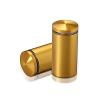 1'' Diameter X 1-3/4 Barrel Length, Aluminum Rounded Head Standoffs, Gold Anodized Finish Easy Fasten Standoff (For Inside / Outside use) [Required Material Hole Size: 7/16'']