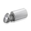 1-1/4'' Diameter X 1-3/4'' Barrel Length, Aluminum Rounded Head Standoffs, Clear Anodized Finish Easy Fasten Standoff (For Inside / Outside use) [Required Material Hole Size: 7/16'']