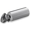 1-1/4'' Diameter X 2-1/2'' Barrel Length, Aluminum Rounded Head Standoffs, Shiny Anodized Finish Easy Fasten Standoff (For Inside / Outside use) [Required Material Hole Size: 7/16'']