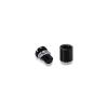 1/2'' Diameter X 1/2'' Barrel Length, Aluminum Rounded Head Standoffs, Black Anodized Finish Easy Fasten Standoff (For Inside / Outside use) [Required Material Hole Size: 3/8'']
