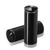 1'' Diameter X 2-1/2 Barrel Length, Aluminum Rounded Head Standoffs, Black Anodized Finish Easy Fasten Standoff (For Inside / Outside use) [Required Material Hole Size: 7/16'']