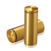 1'' Diameter X 2-1/2 Barrel Length, Aluminum Rounded Head Standoffs, Gold Anodized Finish Easy Fasten Standoff (For Inside / Outside use) [Required Material Hole Size: 7/16'']