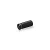 1/2'' Diameter X 1'' Barrel Length, Aluminum Rounded Head Standoffs, Black Anodized Finish Easy Fasten Standoff (For Inside / Outside use) [Required Material Hole Size: 3/8'']