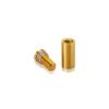 1/2'' Diameter X 1'' Barrel Length, Aluminum Rounded Head Standoffs, Gold Anodized Finish Easy Fasten Standoff (For Inside / Outside use) [Required Material Hole Size: 3/8'']