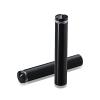 1/2'' Diameter X 2-1/2'' Barrel Length, Aluminum Rounded Head Standoffs, Black Anodized Finish Easy Fasten Standoff (For Inside / Outside use) [Required Material Hole Size: 3/8'']