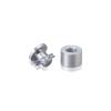 3/4'' Diameter X 1/2'' Barrel Length, Aluminum Rounded Head Standoffs, Clear Anodized Finish Easy Fasten Standoff (For Inside / Outside use) [Required Material Hole Size: 7/16'']