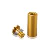 3/4'' Diameter X 1-3/4'' Barrel Length, Aluminum Rounded Head Standoffs, Gold Anodized Finish Easy Fasten Standoff (For Inside / Outside use) [Required Material Hole Size: 7/16'']