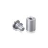 3/4'' Diameter X 1'' Barrel Length, Aluminum Rounded Head Standoffs, Clear Anodized Finish Easy Fasten Standoff (For Inside / Outside use) [Required Material Hole Size: 7/16'']