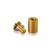 3/4'' Diameter X 1'' Barrel Length, Aluminum Rounded Head Standoffs, Gold Anodized Finish Easy Fasten Standoff (For Inside / Outside use) [Required Material Hole Size: 7/16'']