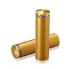 3/4'' Diameter X 2-1/2'' Barrel Length, Aluminum Rounded Head Standoffs, Gold Anodized Finish Easy Fasten Standoff (For Inside / Outside use) [Required Material Hole Size: 7/16'']