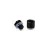 5/8'' Diameter X 1/2'' Barrel Length, Aluminum Rounded Head Standoffs, Black Anodized Finish Easy Fasten Standoff (For Inside / Outside use) [Required Material Hole Size: 7/16'']