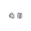 5/8'' Diameter X 1/2'' Barrel Length, Aluminum Rounded Head Standoffs, Shiny Anodized Finish Easy Fasten Standoff (For Inside / Outside use) [Required Material Hole Size: 7/16'']