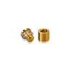 5/8'' Diameter X 1/2'' Barrel Length, Aluminum Rounded Head Standoffs, Gold Anodized Finish Easy Fasten Standoff (For Inside / Outside use) [Required Material Hole Size: 7/16'']