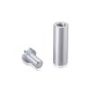 5/8'' Diameter X 1-3/4'' Barrel Length, Aluminum Rounded Head Standoffs, Clear Anodized Finish Easy Fasten Standoff (For Inside / Outside use) [Required Material Hole Size: 7/16'']