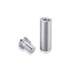 5/8'' Diameter X 1-3/4'' Barrel Length, Aluminum Rounded Head Standoffs, Shiny Anodized Finish Easy Fasten Standoff (For Inside / Outside use) [Required Material Hole Size: 7/16'']