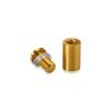 5/8'' Diameter X 1'' Barrel Length, Aluminum Rounded Head Standoffs, Gold Anodized Finish Easy Fasten Standoff (For Inside / Outside use) [Required Material Hole Size: 7/16'']