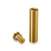 5/8'' Diameter X 2-1/2'' Barrel Length, Aluminum Rounded Head Standoffs, Gold Anodized Finish Easy Fasten Standoff (For Inside / Outside use) [Required Material Hole Size: 7/16'']