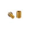 5/8'' Diameter X 3/4'' Barrel Length, Aluminum Rounded Head Standoffs, Gold Anodized Finish Easy Fasten Standoff (For Inside / Outside use) [Required Material Hole Size: 7/16'']