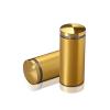 7/8'' Diameter X 1-3/4'' Barrel Length, Aluminum Rounded Head Standoffs, Gold Anodized Finish Easy Fasten Standoff (For Inside / Outside use) [Required Material Hole Size: 7/16'']