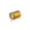 7/8'' Diameter X 1'' Barrel Length, Aluminum Rounded Head Standoffs, Gold Anodized Finish Easy Fasten Standoff (For Inside / Outside use) [Required Material Hole Size: 7/16'']
