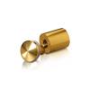 7/8'' Diameter X 1'' Barrel Length, Aluminum Rounded Head Standoffs, Gold Anodized Finish Easy Fasten Standoff (For Inside / Outside use) [Required Material Hole Size: 7/16'']