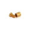 1/2'' Diameter X 1/2'' Barrel Length, Affordable Aluminum Standoffs, Gold Anodized Finish Easy Fasten Standoff (For Inside / Outside use) [Required Material Hole Size: 3/8'']