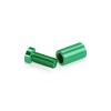 (Set of 4) 1/2'' Diameter X 3/4'' Barrel Length, Affordable Aluminum Standoffs, Green Anodized Finish Standoff and (4) 2208Z Screw and (4) LANC1 Anchor for concrete/drywall(For Inside/Outside) [Required Material Hole Size: 3/8'']