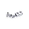 (Set of 4) 1/2'' Diameter X 3/4'' Barrel Length, Affordable Aluminum Standoffs, Silver Anodized Finish Standoff and (4) 2208Z Screw and (4) LANC1 Anchor for concrete/drywall (For Inside/Outside) [Required Material Hole Size: 3/8'']