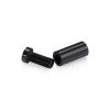 1/2'' Diameter X 1'' Barrel Length, Affordable Aluminum Standoffs, Black Anodized Finish Easy Fasten Standoff (For Inside / Outside use) [Required Material Hole Size: 3/8'']