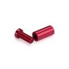 (Set of 4) 1/2'' Diameter X 1'' Barrel Length, Affordable Aluminum Standoffs, Cherry Red Anodized Finish Standoff and (4) 2208Z Screw and (4) LANC1 Anchor for concrete/drywall (For Inside/Outside) [Required Material Hole Size: 3/8'']