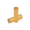 1/2'' Diameter X 1-1/2'' Barrel Length, Affordable Aluminum Standoffs, Gold Anodized Finish Easy Fasten Standoff (For Inside / Outside use) [Required Material Hole Size: 3/8'']