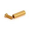 (Set of 4) 1/2'' Diameter X 1-1/2'' Barrel Length, Affordable Aluminum Standoffs, Gold Anodized Finish Standoff and (4) 2208Z Screw and (4) LANC1 Anchor for concrete/drywall (For Inside/Outside) [Required Material Hole Size: 3/8'']