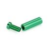 (Set of 4) 1/2'' Diameter X 1-1/2'' Barrel Length, Affordable Aluminum Standoffs, Green Anodized Finish Standoff and (4) 2208Z Screw and (4) LANC1 Anchor for concrete/drywall (For Inside/Outside) [Required Material Hole Size: 3/8'']