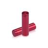 (Set of 4) 1/2'' Diameter X 1-1/2'' Barrel Length, Affordable Aluminum Standoffs, Cherry Red Anodized Finish Standoff and (4) 2208Z Screw and (4) LANC1 Anchor for concrete/drywall (For Inside/Outside) [Required Material Hole Size: 3/8'']