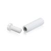 (Set of 4) 1/2'' Diameter X 1-1/2'' Barrel Length, Affordable Aluminum Standoffs, White Coated Finish Standoff and (4) 2208Z Screw and (4) LANC1 Anchor for concrete/drywall (For Inside/Outside) [Required Material Hole Size: 3/8'']