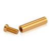1/2'' Diameter X 2'' Barrel Length, Affordable Aluminum Standoffs, Gold Anodized Finish Easy Fasten Standoff (For Inside / Outside use) [Required Material Hole Size: 3/8'']