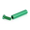 1/2'' Diameter X 2'' Barrel Length, Affordable Aluminum Standoffs, Green Anodized Finish Easy Fasten Standoff (For Inside / Outside use) [Required Material Hole Size: 3/8'']