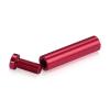 (Set of 4) 1/2'' Diameter X 2'' Barrel Length, Affordable Aluminum Standoffs, Cherry Red Anodized Finish Standoff and (4) 2208Z Screw and (4) LANC1 Anchor for concrete/drywall (For Inside/Outside) [Required Material Hole Size: 3/8'']