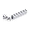 (Set of 4) 1/2'' Diameter X 2'' Barrel Length, Affordable Aluminum Standoffs, Silver Anodized Finish Standoff and (4) 2208Z Screw and (4) LANC1 Anchor for concrete/drywall (For Inside/Outside) [Required Material Hole Size: 3/8'']