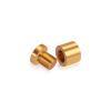(Set of 4) 5/8'' Diameter X 1/2'' Barrel Length, Affordable Aluminum Standoffs, Gold Anodized Finish Standoff and (4) 2208Z Screw and (4) LANC1 Anchor for concrete/drywall (For Inside/Outside) [Required Material Hole Size: 7/16'']