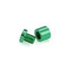 (Set of 4) 5/8'' Diameter X 1/2'' Barrel Length, Affordable Aluminum Standoffs, Green Anodized Finish Standoff and (4) 2208Z Screw and (4) LANC1 Anchor for concrete/drywall (For Inside/Outside) [Required Material Hole Size: 7/16'']
