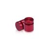 (Set of 4) 5/8'' Diameter X 1/2'' Barrel Length, Affordable Aluminum Standoffs, Cherry Red Anodized Finish Standoff and (4) 2208Z Screw and (4) LANC1 Anchor for concrete/drywall (For Inside/Outside) [Required Material Hole Size: 7/16'']