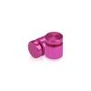 (Set of 4) 5/8'' Diameter X 1/2'' Barrel Length, Affordable Aluminum Standoffs, Rosy Pink Anodized Finish Standoff and (4) 2208Z Screw and (4) LANC1 Anchor for concrete/drywall (For Inside/Outside) [Required Material Hole Size: 7/16'']
