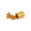 (Set of 4) 5/8'' Diameter X 3/4'' Barrel Length, Affordable Aluminum Standoffs, Gold Anodized Finish Standoff and (4) 2208Z Screw and (4) LANC1 Anchor for concrete/drywall (For Inside/Outside) [Required Material Hole Size: 7/16'']